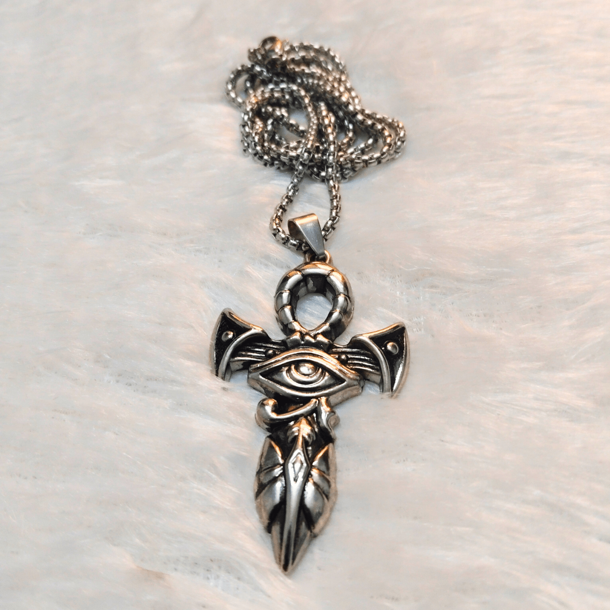 Ankh Eye Of Horus Stainless Steel Pendant